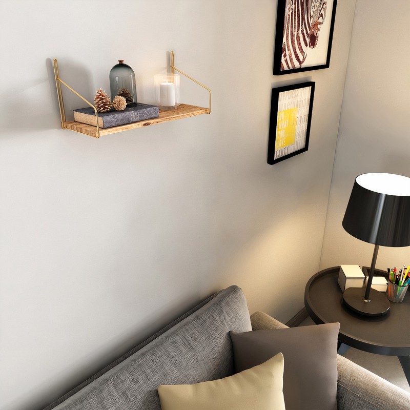Wall Shelf Dekoratif Duvar Rafı Gold
Brown