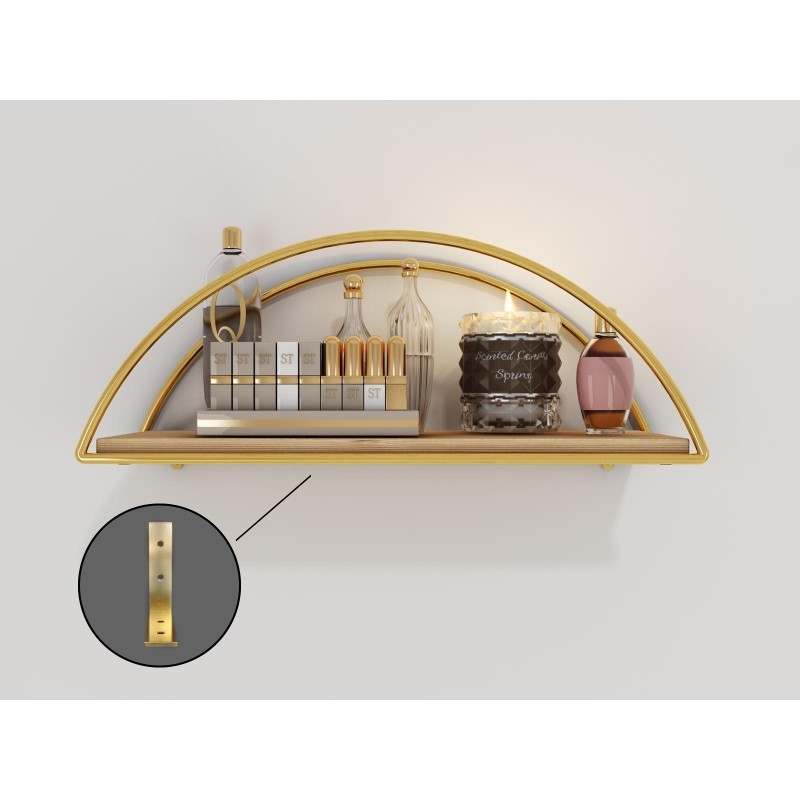 Hanah Home Wall Shelf Dekoratif Duvar Rafı 2 Gold
Brown