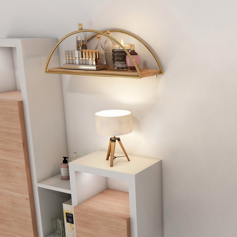 Hanah Home Wall Shelf Dekoratif Duvar Rafı 2 Gold
Brown