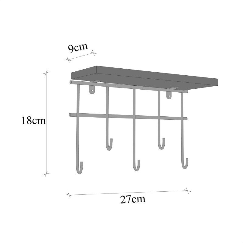 Wall Shelf Dekoratif Duvar Rafı ve Askılık Gold
Brown