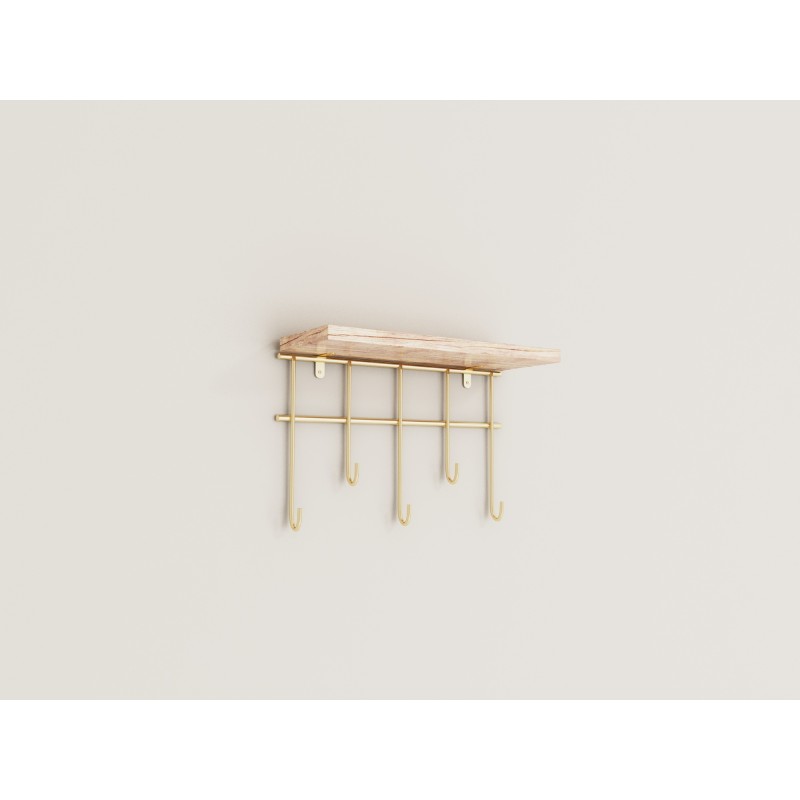 Wall Shelf Dekoratif Duvar Rafı ve Askılık Gold
Brown