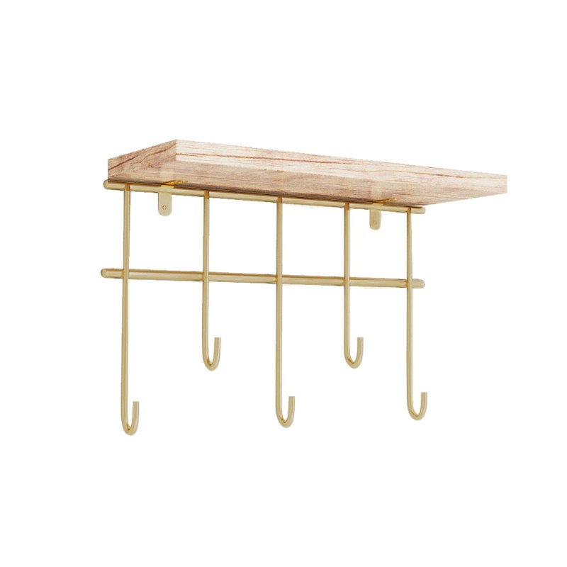 Wall Shelf Dekoratif Duvar Rafı ve Askılık Gold
Brown