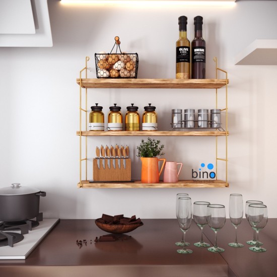 Wall Shelf 3lü Duvar Rafı, Kitaplık Gold
Brown Wall Shelf 3lü Duvar Rafı, Kitaplık Gold
Brown