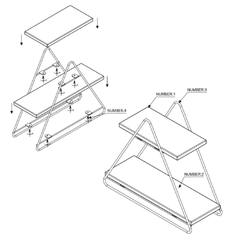 Wall Shelf Masa Servis Rafı, Organize Çok Amaçlı Düzenleyici Gold
Brown