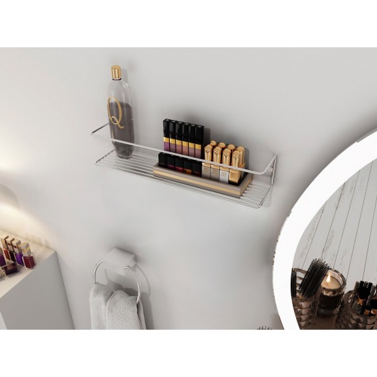 Wall Shelf Banyo Makyaj Rafı, Baharatlık - Chrome Chrome Wall Shelf Banyo Makyaj Rafı, Baharatlık - Chrome Chrome