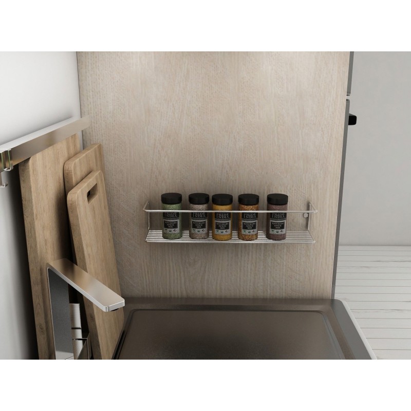 Wall Shelf Banyo Makyaj Rafı, Baharatlık - Chrome Chrome