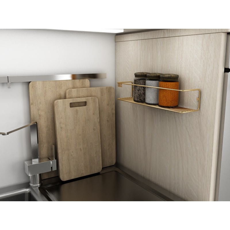 Wall Shelf Banyo Makyaj Rafı, Baharatlık - Gold Gold