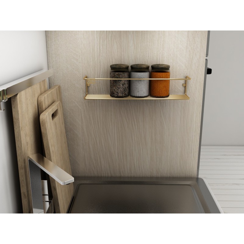 Wall Shelf Banyo Makyaj Rafı, Baharatlık - Gold Gold