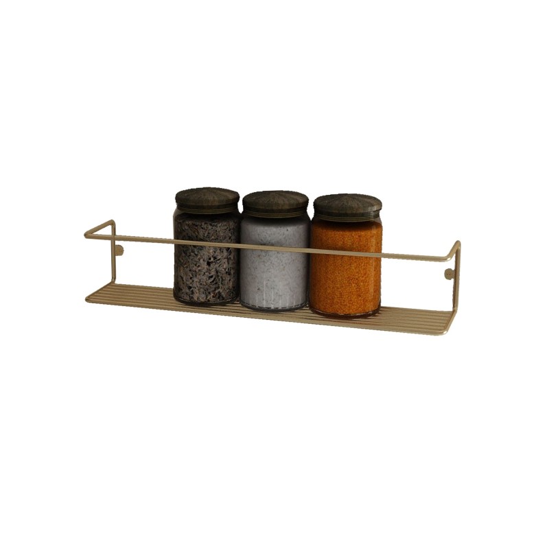 Wall Shelf Banyo Makyaj Rafı, Baharatlık - Gold Gold