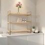Wall Shelf Masa Üstü 3 Katlı Organizer, Servis Rafı Gold
Brown