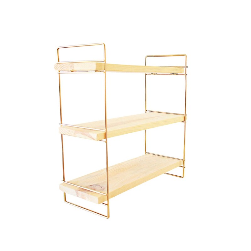 Hanah Home Wall Shelf Masa Üstü 3 Katlı Organizer, Servis Rafı Gold
Brown