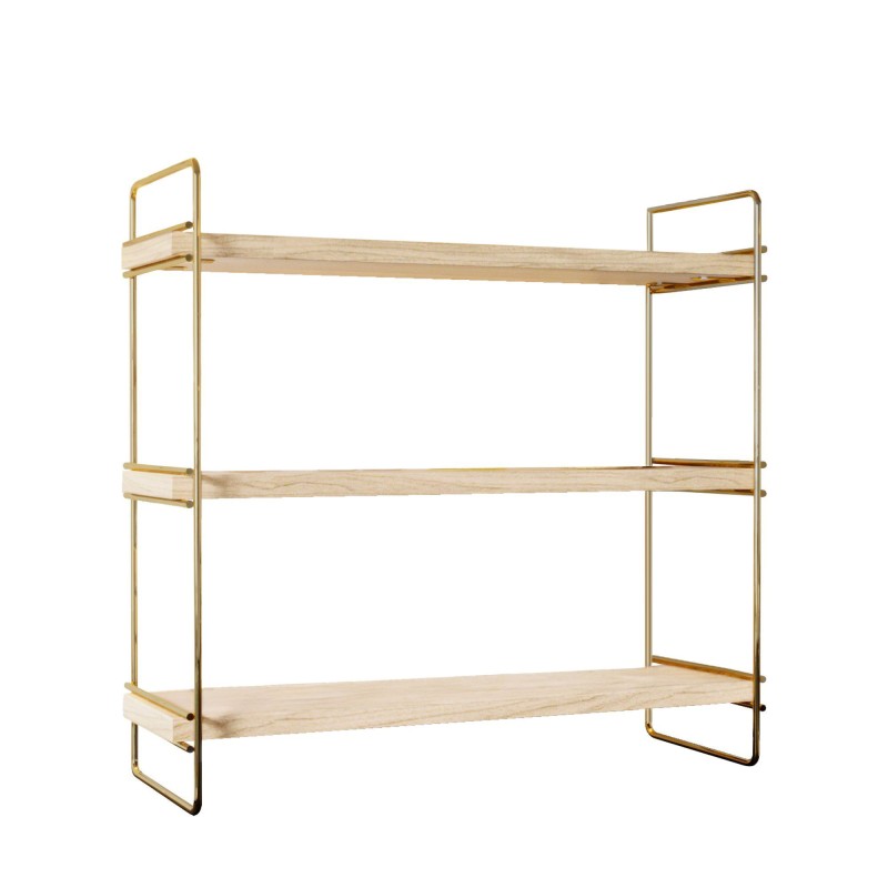 Hanah Home Wall Shelf Masa Üstü 3 Katlı Organizer, Servis Rafı Gold
Brown