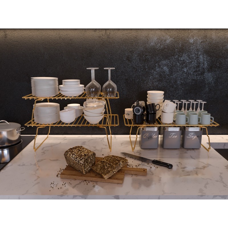 Wall Shelf Dolap Ici Organizer Gold
Brown