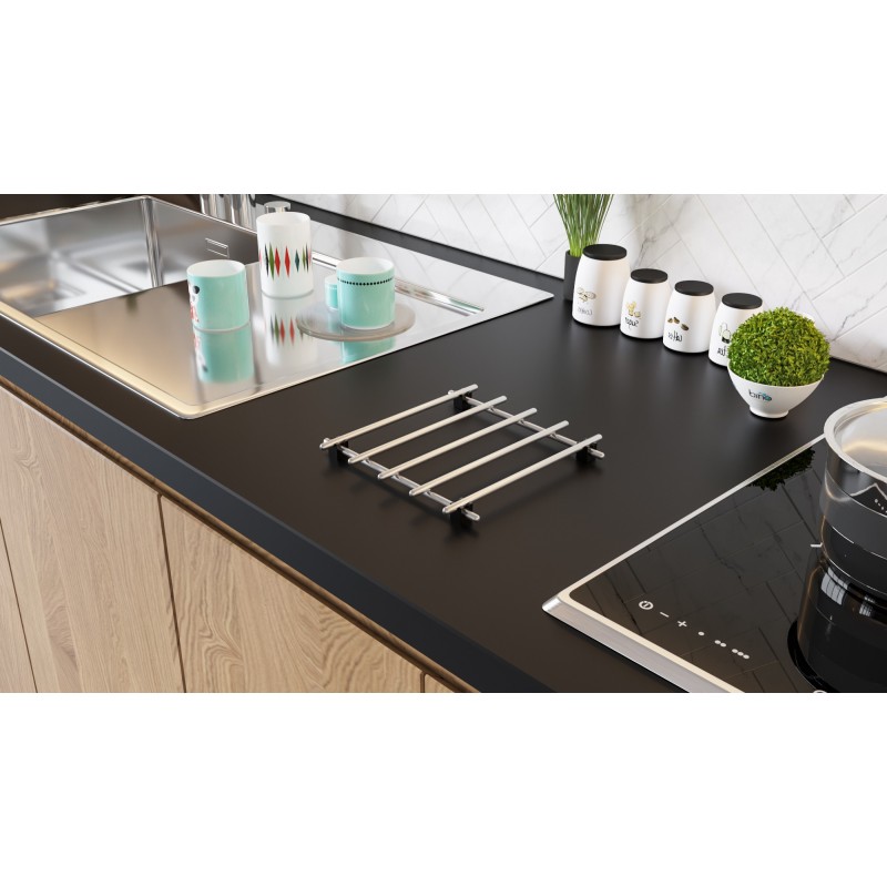 Aberto Design Trivet Tezgah Koruyucu Metal Krom Chrome