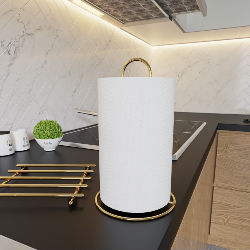 Aberto Design Paper Towel Holder Havlu Kağıt Rulo Peçetelik Gold