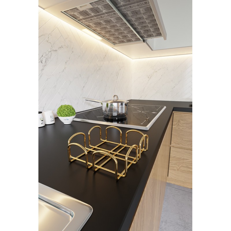 Aberto Design Napkin Holder Kare Peçetelik Gold