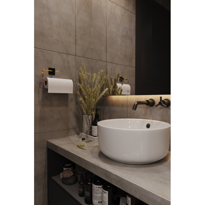 Aberto Design Paper Towel Holder Kağıt Havluluk, Banyo Askısı Gold