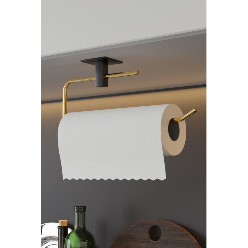 Aberto Design Paper Towel Holder Kağıt Havluluk, Banyo Askısı Gold