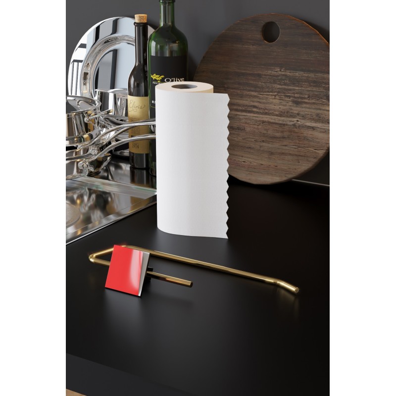 Aberto Design Paper Towel Holder Kağıt Havluluk, Banyo Askısı Gold