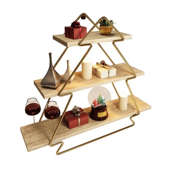 Wall Shelf Duvar Rafı, Tezgah Üstü Kullanım Gold
Brown