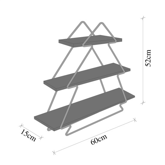 Wall Shelf Duvar Rafı, Tezgah Üstü Kullanım Gold
Brown