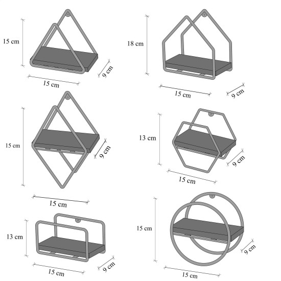 Wall Shelf Minyatür Raflar 6lı Set Gold
Black Wall Shelf Minyatür Raflar 6lı Set Gold
Black