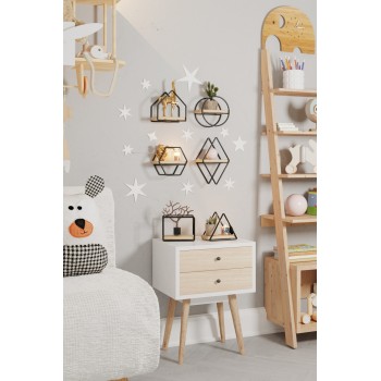 Wall Shelf Minyatür Raflar 6'lı Set Gold
Black