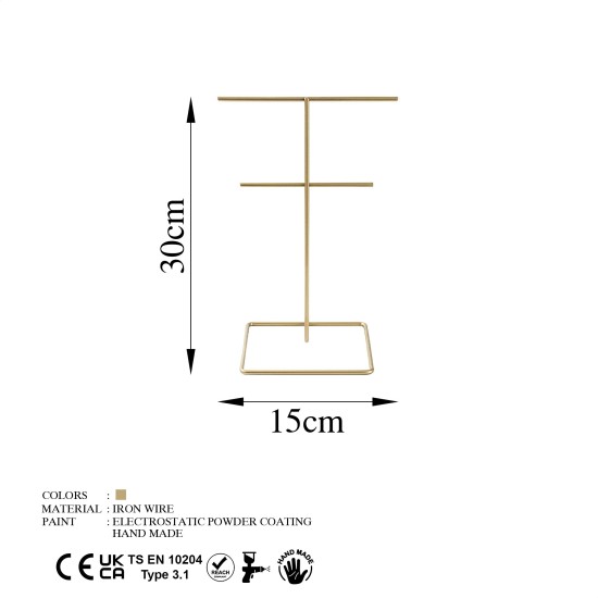 Aberto Design Jewellery Stand Organizer TK-004 Gold