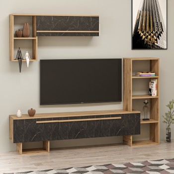 TV Unit Mega - Ciragan, Royal Marble Walnut
Black