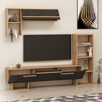 TV Unit Mega - Ciragan, Royal Marble Walnut
Black
