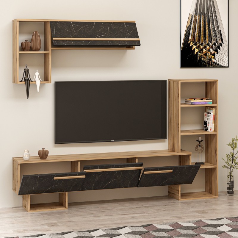 TV Unit Mega - Ciragan, Royal Marble Walnut
Black