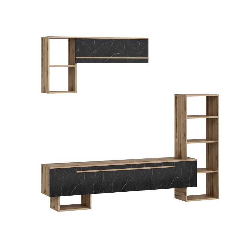 TV Unit Mega - Ciragan, Royal Marble Walnut
Black