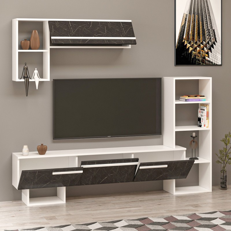 TV Unit Mega - White, Royal Marble White
Black