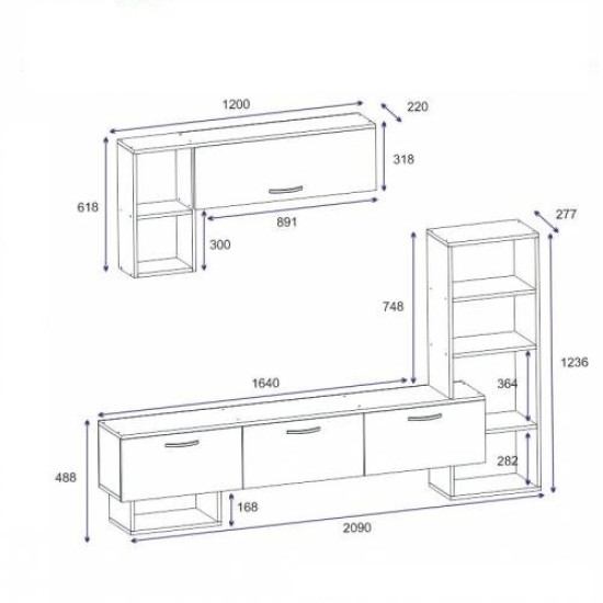 TV Unit Mega - White, Royal Marble White
Black TV Unit Mega - White, Royal Marble White
Black