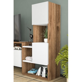 TV Unit Tower - White, Walnut White
Walnut