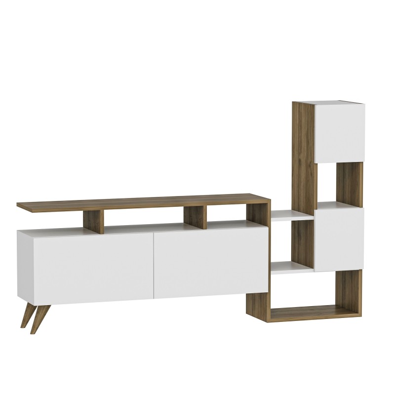 TV Unit Tower - White, Walnut White
Walnut