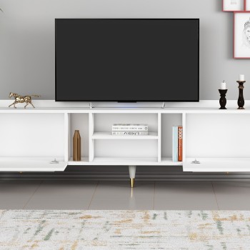 TV Stand Rudy v2 - White, Gold White
Gold