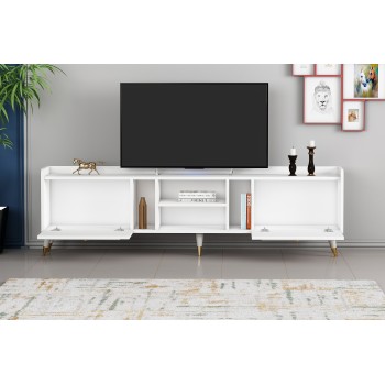 TV Stand Rudy v2 - White, Gold White
Gold