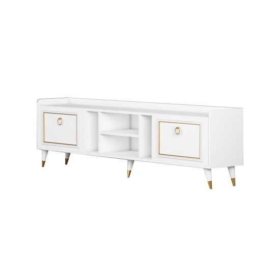 TV Stand Rudy v2 - White, Gold White
Gold