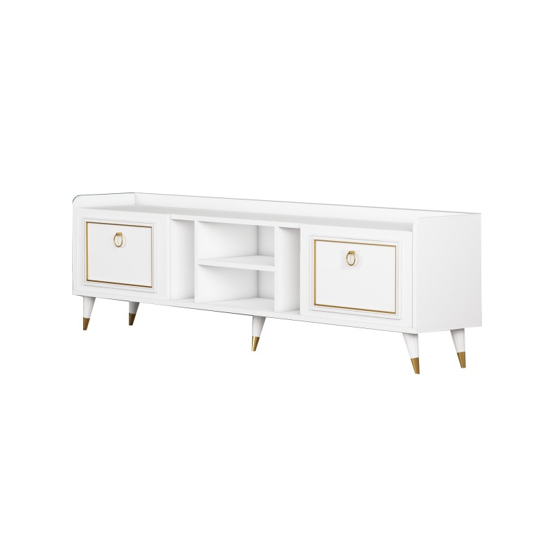 TV Stand Rudy v2 - White, Gold White
Gold