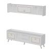 TV Unit Alya - White, Gold White
Gold