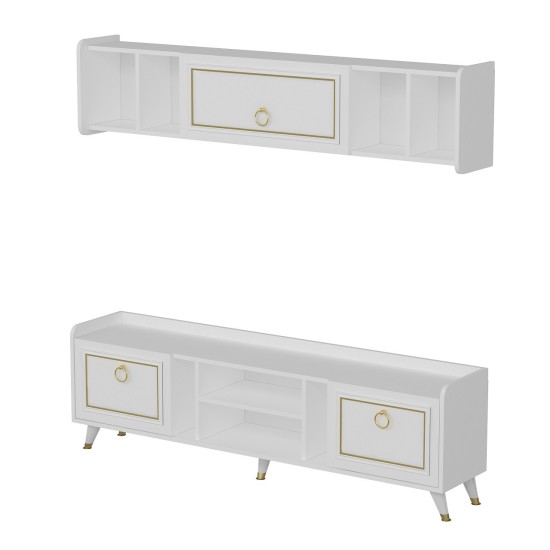 TV Unit Alya - White, Gold White
Gold TV Unit Alya - White, Gold White
Gold