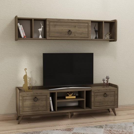 TV Unit Alya - Walnut Walnut TV Unit Alya - Walnut Walnut