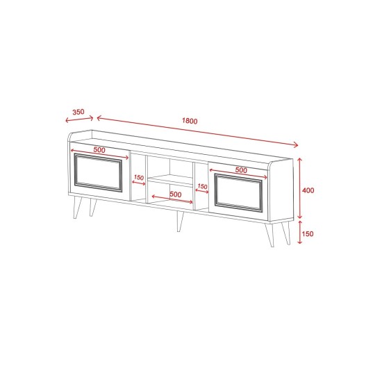 TV Unit Alya - Walnut Walnut TV Unit Alya - Walnut Walnut