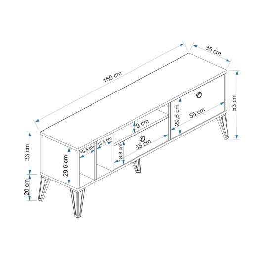 TV Stand Aris - White White TV Stand Aris - White White