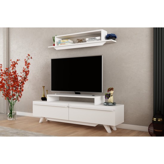 TV Unit Harmony Unit - White White TV Unit Harmony Unit - White White