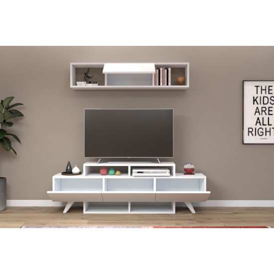 TV Unit Alwin Unit - White White TV Unit Alwin Unit - White White