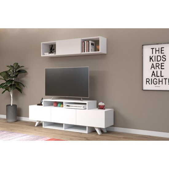 TV Unit Alwin Unit - White White TV Unit Alwin Unit - White White