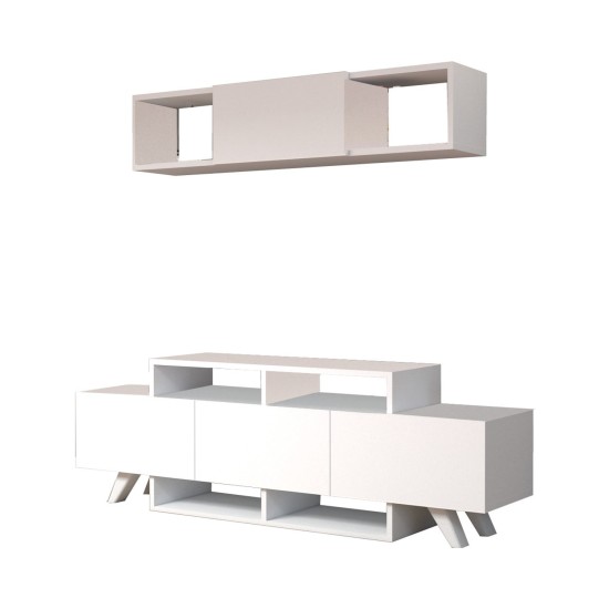 TV Unit Alwin Unit - White White TV Unit Alwin Unit - White White
