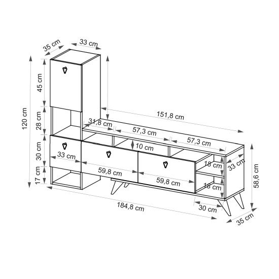 TV Unit Emmy - Anthracite Anthracite TV Unit Emmy - Anthracite Anthracite